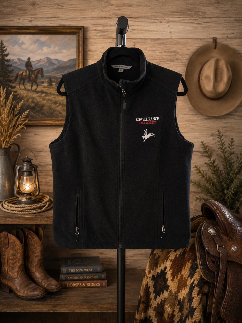 Rowell Ranch Pro Rodeo Black Women's Vest, XL